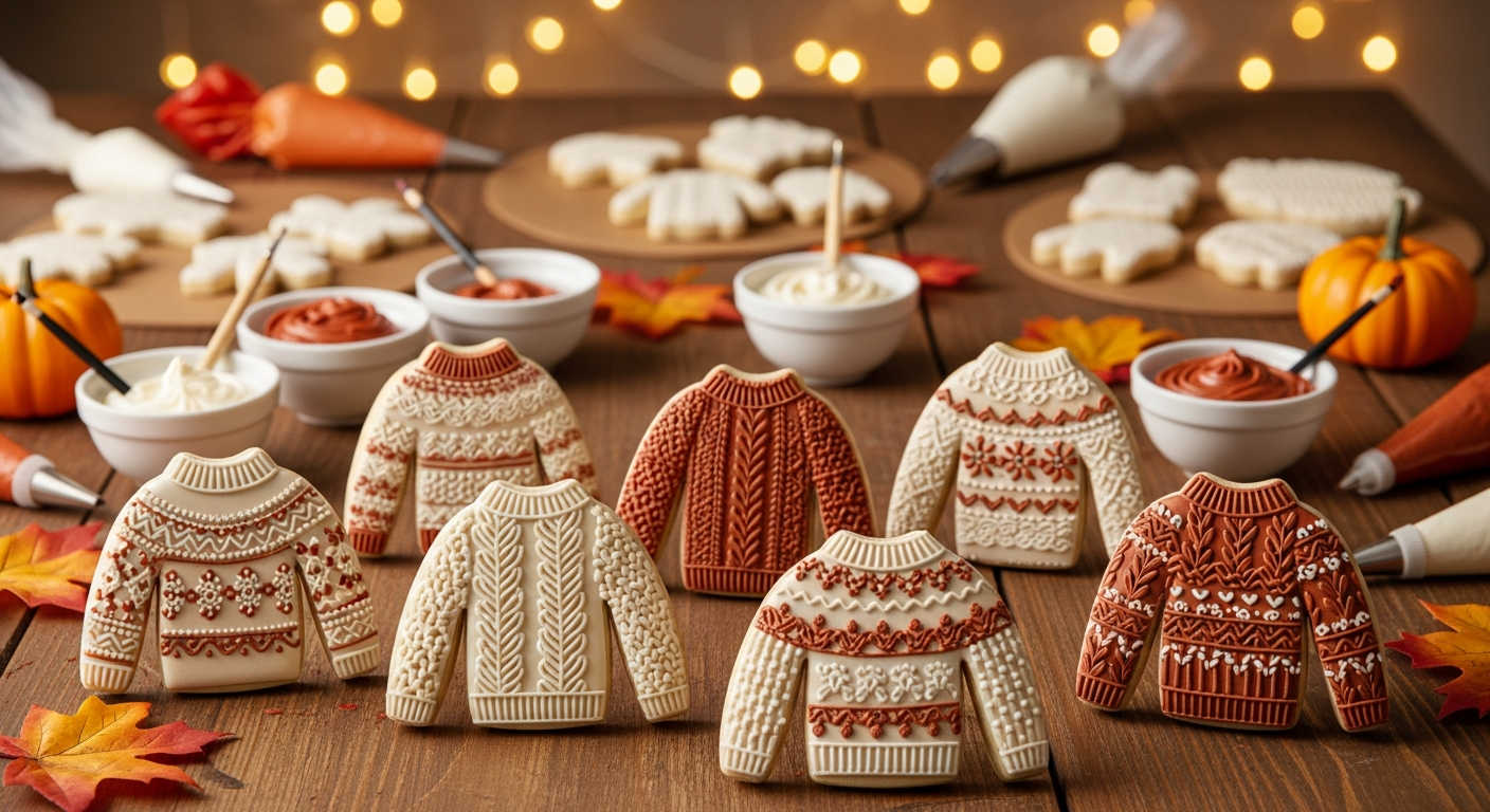 Sweater pattern cookies